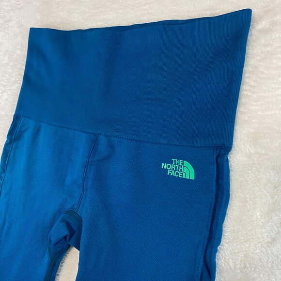 The North Face Nylon Elastane Tights Green & Blue Fade Leggins Womens Size LARGE - Picture 2 of 9